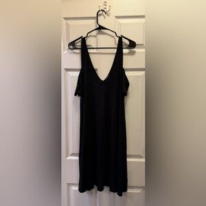 American Eagle Outfitters Black V-Neck Tee Dress